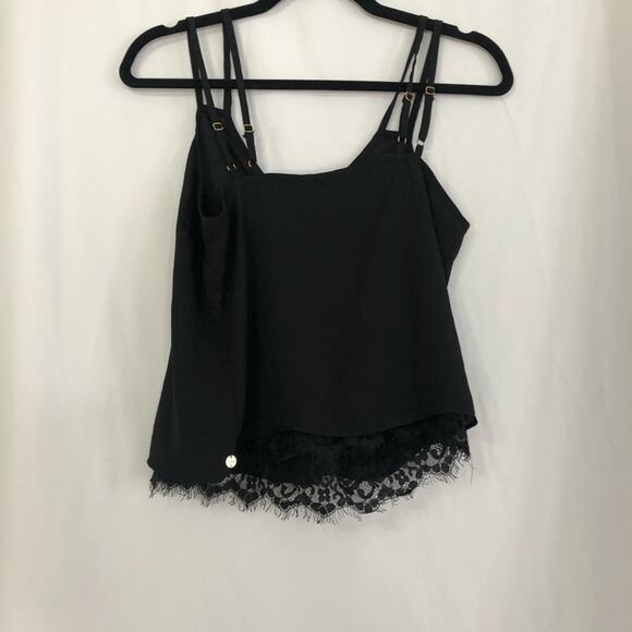 Guess Black Lace Trimmed Camisole Adjustable Strap - Picture 7 of 7